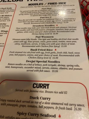 Menu photo 2 Deejai Thai Charlotte, NC