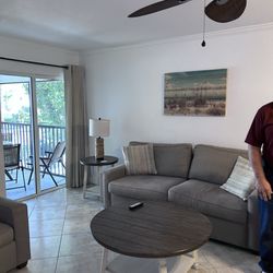 Gulf Pointe Intervals - Our living room, with view of that 1st porch.