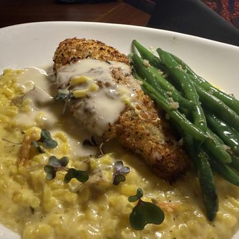 Anchor 28 - Parmesan crusted grouper with mushroom risotto and green beans - Seafood Near Me - St. Augustine, Florida Anchor 28 - Parmesan crusted grouper with mushroom risotto and green beans - Seafood Near Me - St. Augustine, Florida