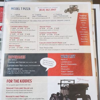 Model T Inn - Menu - American Near Me - Bradford, Pennsylvania
