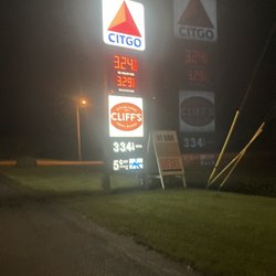 Cliff's Local Market - Street sign at night