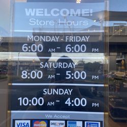 Sherwin-Williams Paint Store - The correct hours are in this photo. They are not open till 7 PM.