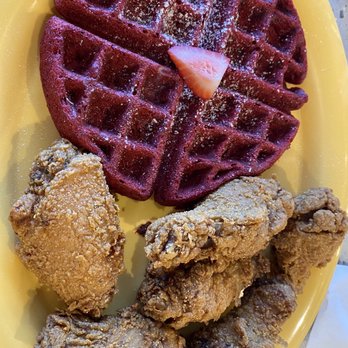 Breakfast Brothers - Red Velvet Waffle with 6Pc Wings Only - Breakfast & Brunch Near Me - Arlington, Texas Breakfast Brothers - Red Velvet Waffle with 6Pc Wings Only - Breakfast & Brunch Near Me - Arlington, Texas