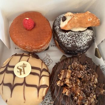 Saint Honoré - Cream brûlée, cannoli, samoan, and a Nutella filled donut. - Donuts Near Me - Las Vegas, Nevada Saint Honoré - Cream brûlée, cannoli, samoan, and a Nutella filled donut. - Donuts Near Me - Las Vegas, Nevada