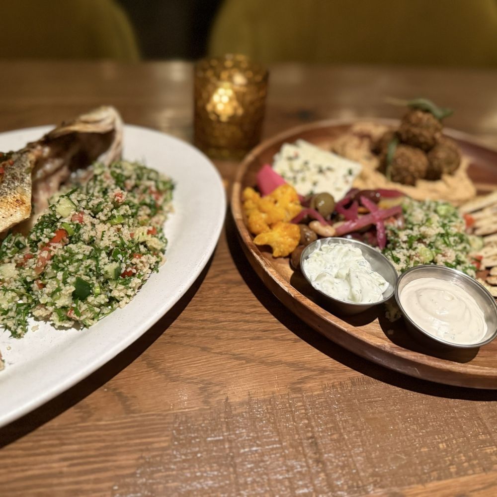 Costa Kitchen & Bar - Whole Grilled Branzino Mezze Platter - New American Near Me - Santa Barbara, California