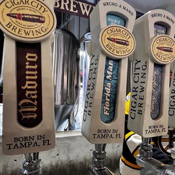 Cigar City Brewing - a row of beer taps - Breweries Near Me - Tampa, Florida