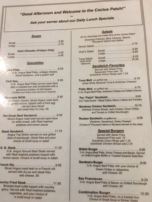 Menu photo 4 Cactus Patch Restaurant Moorpark, CA