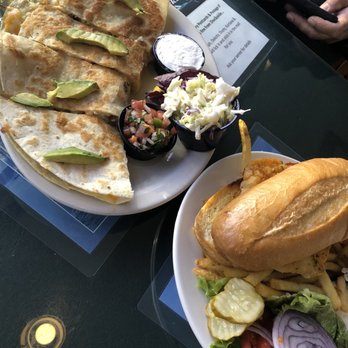 Tognazzini's Dockside - Seafood quesadilla and calamari sandwich. - Seafood Near Me - Morro Bay, California