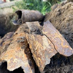 Proper Plumbing & Rooter - Old existing cast iron broken pipe.