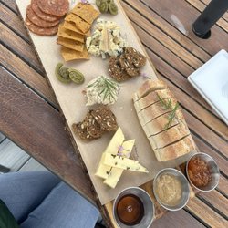 Maine Tasting Center - Build a Board featuring cheese, smoked fish dip and VEGAN salami!