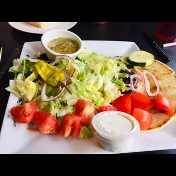 Lindy's Diner - Veggie Hummus Sandwich! Excellent! Very refreshing and surprisingly filling. Great pita. Great place. Salad instead of fries for me today. - Diners Near Me - Albuquerque, New Mexico