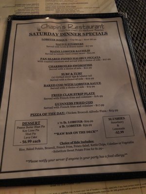 Menu photo 5 Chapin's Bayside Dennis, MA