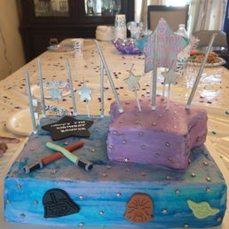 Fondant figures.. buttercream icing.. blue and purple colors Fondant figures.. buttercream icing.. blue and purple colors