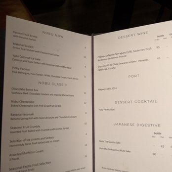 Nobu Hotel Barcelona - Dessert menu. - Hotels Near Me - Barcelona, B Nobu Hotel Barcelona - Dessert menu. - Hotels Near Me - Barcelona, B