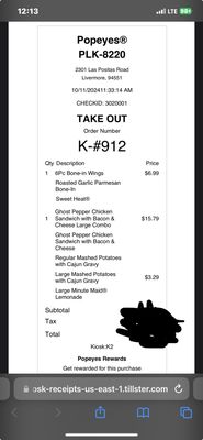Menu photo 3 Popeyes Louisiana Kitchen Livermore, CA Menu photo 3 Popeyes Louisiana Kitchen Livermore, CA