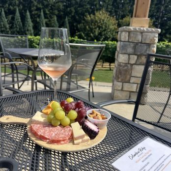 Columbia Ridge Winery - Sparkling rose with charcuterie board - Wine Tasting Room Near Me - Ridgefield, Washington