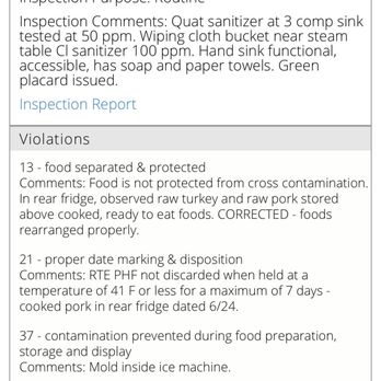 Max & Lucy's - Inspection report 07/2016 - New American Near Me - Honolulu, Hawaii