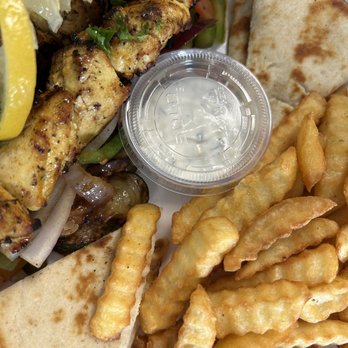 Greek House Kitchen - Chicken Souvlaki Plate - Greek Near Me - Palmetto Bay, Florida Greek House Kitchen - Chicken Souvlaki Plate - Greek Near Me - Palmetto Bay, Florida