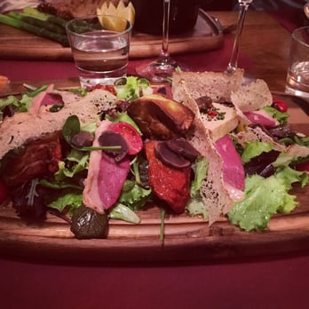 Les 5 Portes - The only salad you should ever order while in Geneva. Piled high with prosciutto and foie gras, it's absolutely worth the 28 francs - French Near Me - Geneva, GE Les 5 Portes - The only salad you should ever order while in Geneva. Piled high with prosciutto and foie gras, it's absolutely worth the 28 francs - French Near Me - Geneva, GE
