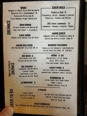 Menu photo 3 Irondequoit Beer Company Rochester, NY