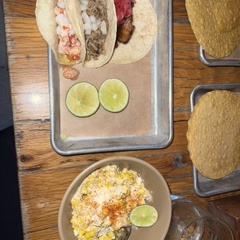 Bartaco - Lobster taco with hominy Roasted duck taco Pork belly taco with pickled onions  Esquires (elites cut off of the cob) - Mexican Near Me - Tampa, Florida