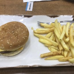 Cheeseburger with chips (price: £4.10) Cheeseburger with chips (price: £4.10)