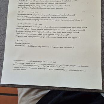 Kaya - Menu changes - Filipino Near Me - Orlando, Florida
