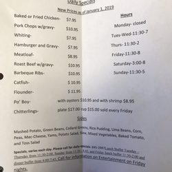 Merredith's Fine Dining & Catering - Menu with hours and buffet times