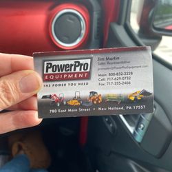 PowerPro Equipment - Business card of a super sales rep.