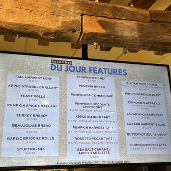 La Farm Bakery - LaFarm Monthly Du Jour Features for November 2023 - Bakeries Near Me - Cary, North Carolina La Farm Bakery - LaFarm Monthly Du Jour Features for November 2023 - Bakeries Near Me - Cary, North Carolina