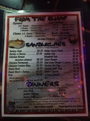 Menu photo 8 Thirsty Gator Winter Park, FL