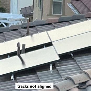 Silverline Solar - Canoga Park - Tracks are not aligned, makes the set look very disorganized - Solar Installation Near Me - Canoga Park, California