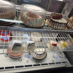 Cakes and single serving cakes for $3.50 :) The Lady was so nice :)