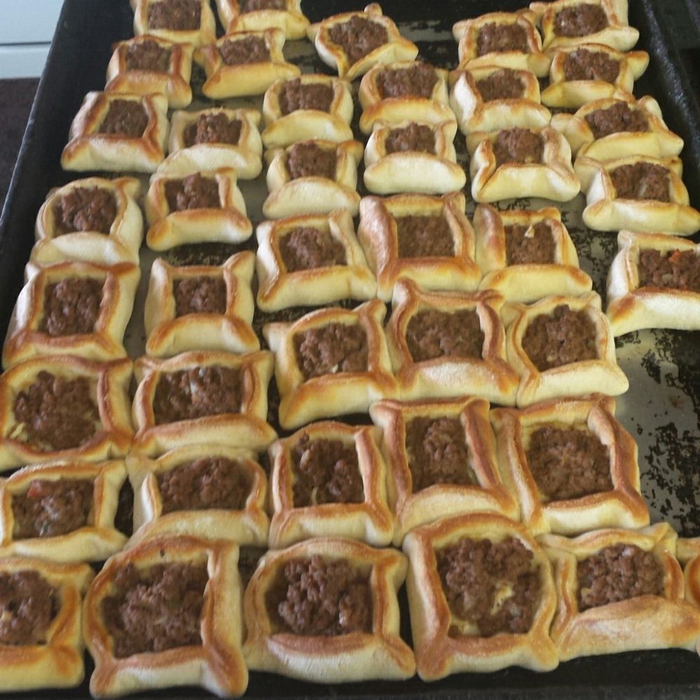 Freshly ground lamb and chewy dough. Freshly ground lamb and chewy dough.