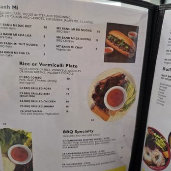 Jiam’s - Left inside menu - Laotian Near Me - Oakland, California