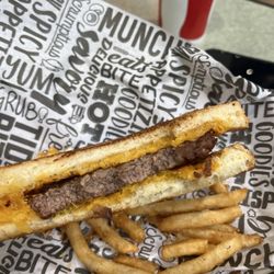Melty - Dry incorrectly made burger melt.