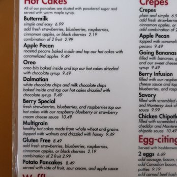 Elly's Pancake House - Menu 11/19 - Breakfast & Brunch Near Me - Glenview, Illinois