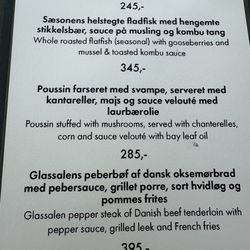 Glassalen - Menu