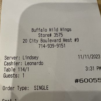 Buffalo Wild Wings - If you come here, make sure you don't get this waitress. She sucks. Zero friendliness, forgets about food, brings it cold. - Chicken Wings Near Me - Orange, California