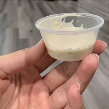 BurgerFi - Haven't touched it yet. This is apparently $.57 worth of BACON JALAPENO RANCH - Hot Dogs Near Me - Woodbridge, Virginia BurgerFi - Haven't touched it yet. This is apparently $.57 worth of BACON JALAPENO RANCH - Hot Dogs Near Me - Woodbridge, Virginia