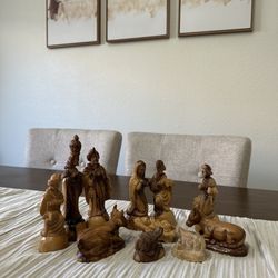 Nativa Silver And Crystals - Wooden Nativity Set