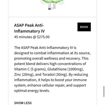 ASAP IVs - Peak anti-inflammatory IV - IV Hydration Near Me - La Jolla, California