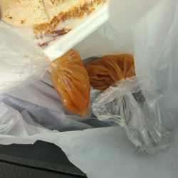 Pupuseria y antojitos - Salsa... in baggies... First time I've ever seen it packaged to go this way :)