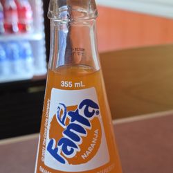 Tacos Coronado - My bottle of Orange Fanta. I think it was bottled in Mexico.