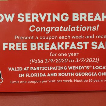 Wendy's - Got a free coupon.. book. :) - Fast Food Near Me - Jacksonville, Florida Wendy's - Got a free coupon.. book. :) - Fast Food Near Me - Jacksonville, Florida