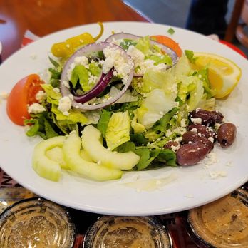 Full Moon BBQ - Greek Salad and Beans - Barbeque Near Me - Birmingham, Alabama