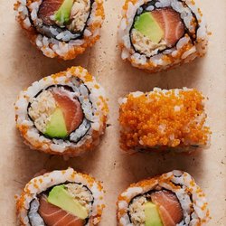 Ijji Sushi - Salmon and avocado sushi.