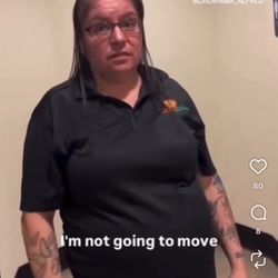 Rude employee making a ten year old leave the bathroom!!!