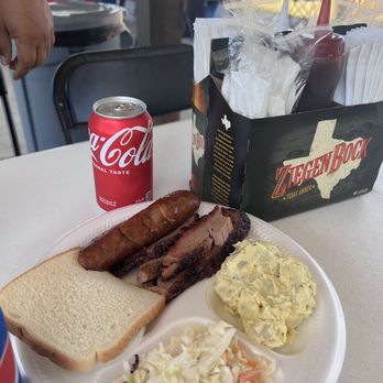 The Gas Station - Brisket and Sausage Plates with 2 Sides - Barbeque Near Me - Bastrop, Texas The Gas Station - Brisket and Sausage Plates with 2 Sides - Barbeque Near Me - Bastrop, Texas