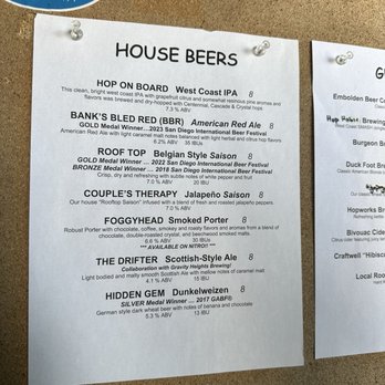 OB Brewery - House beer Menu Aug 2024 - Breweries Near Me - San Diego, California OB Brewery - House beer Menu Aug 2024 - Breweries Near Me - San Diego, California
